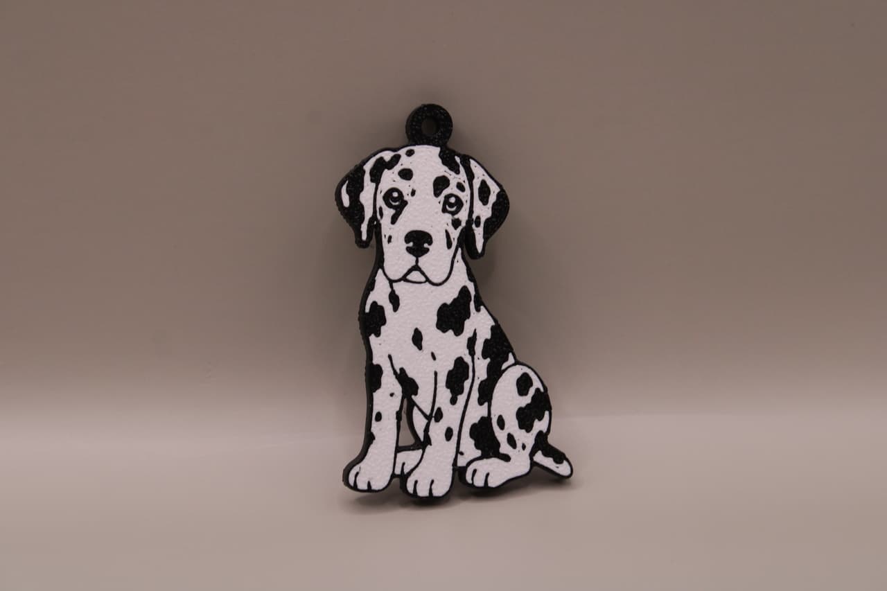 breloczek z psem dog niemiecki harlekin