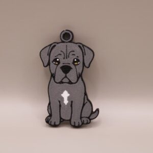 brelok z psem cane corso szary
