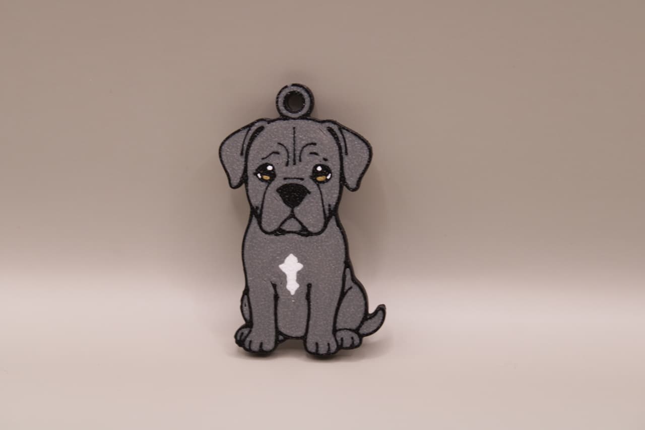 brelok z psem cane corso szary
