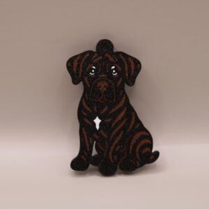 brelok z psem cane corso w prazki