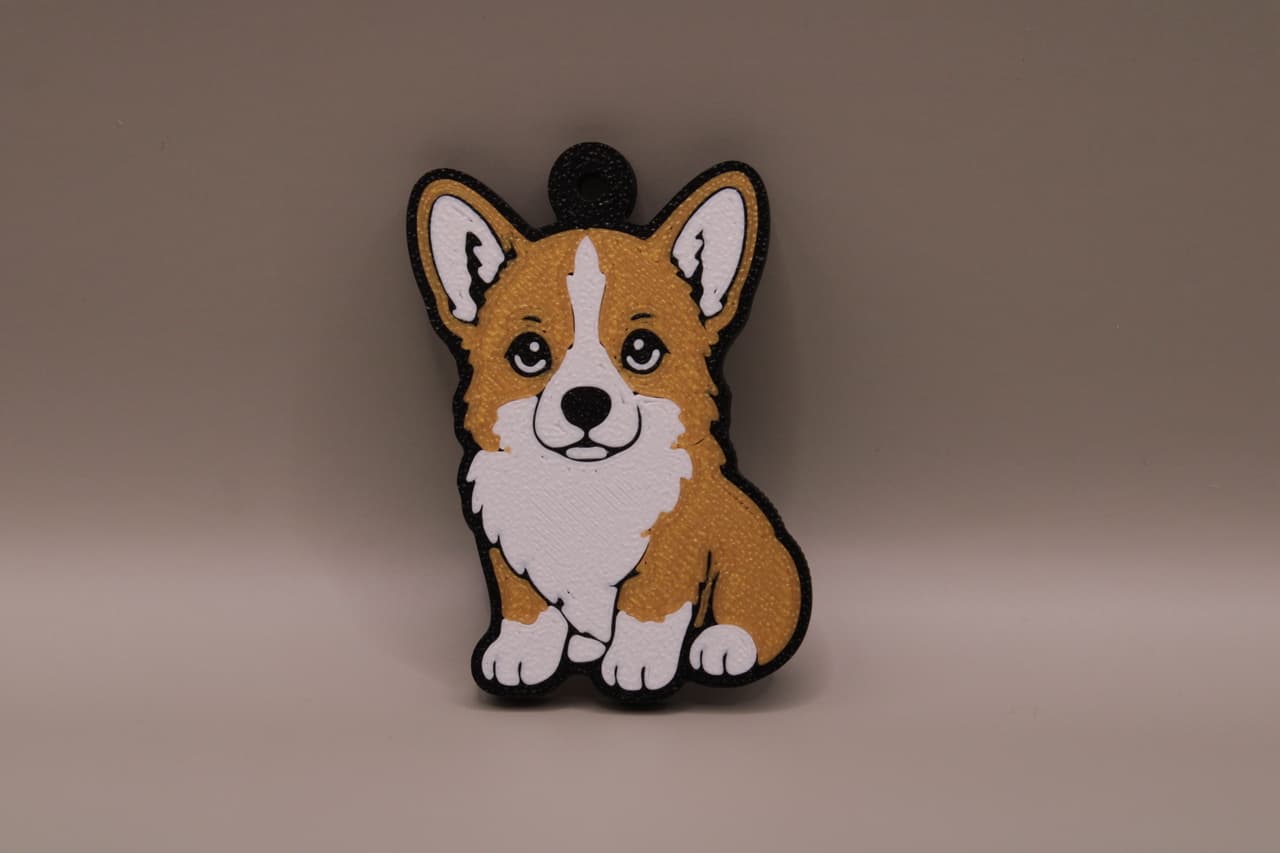 brelok z psem corgi