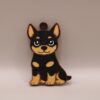 brelok z psem doberman czarny